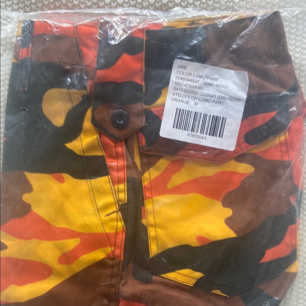 Vintage Orange Camo Pants Colorful Camouflage Pants